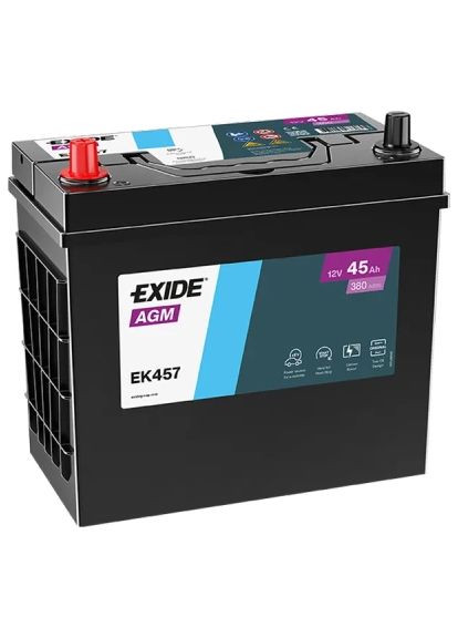 Аккумулятор автомобильный START-STOP AGM 45Ah ASIA (+/-) ТК (380EN) (EK457) Exide START-STOP AGM 45Ah ASIA (+/-) ТК (380EN) (370018232)