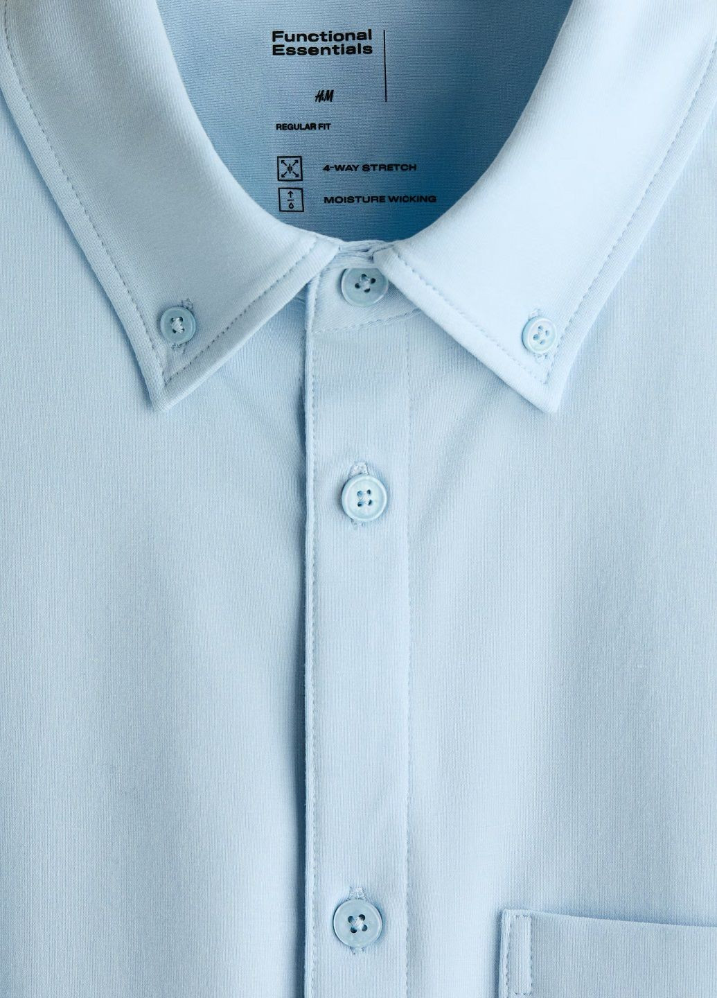 Светло-голубой рубашка однотонная H&M