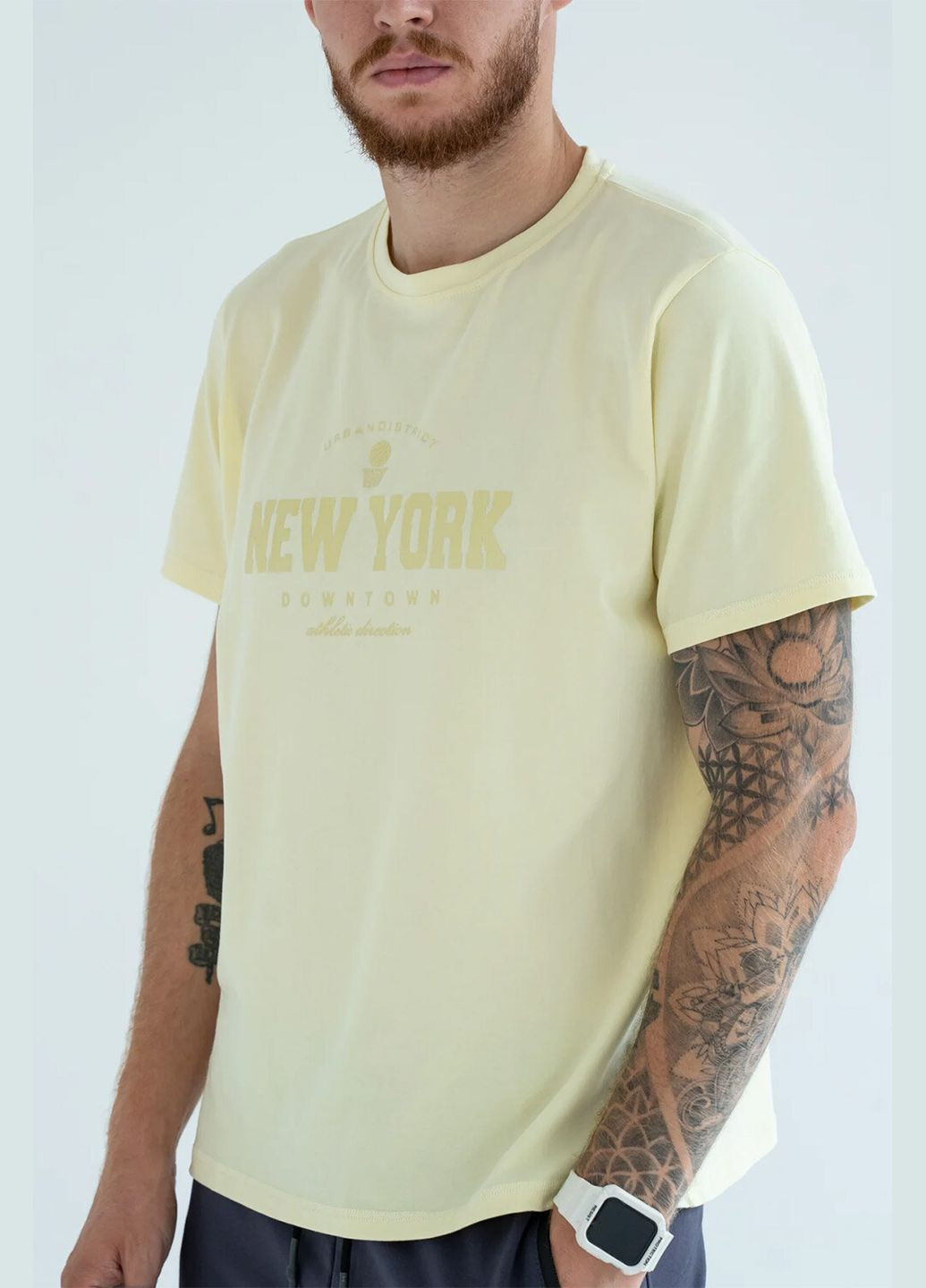 Желтая мужская футболка new york лимонная Teamv