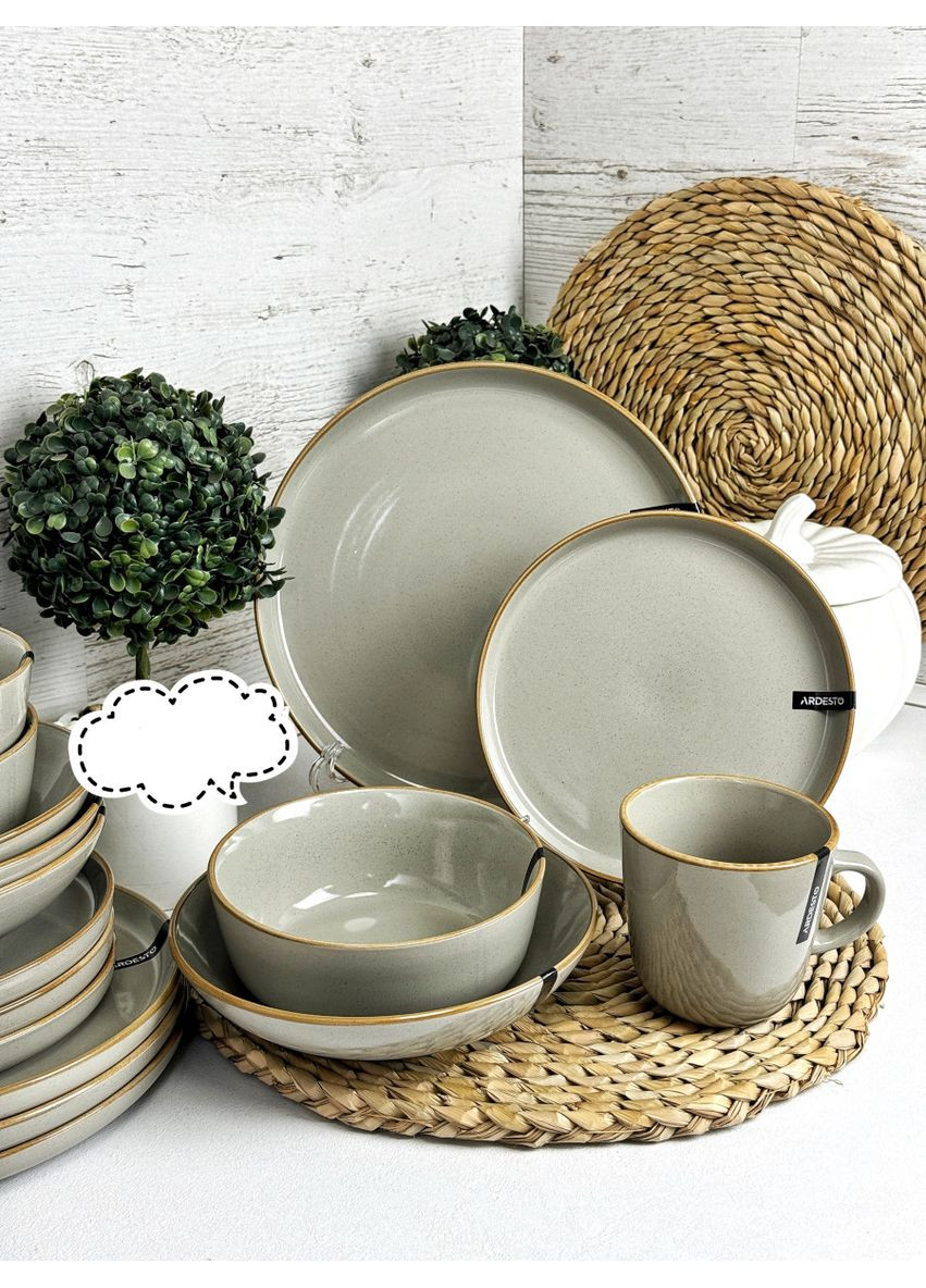 Сервиз столовый Apulia AR0019AC 19 предметов кремовый Ardesto (349225277)