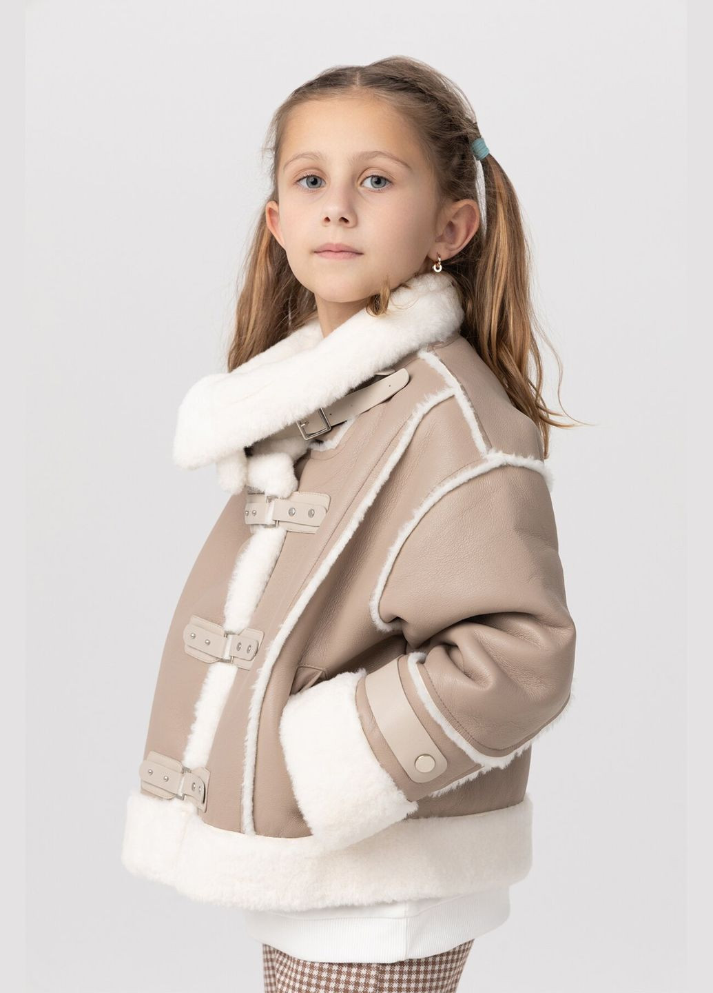 Дубленка для девочки 8587 164 см Бежевый (2000990214034W) shop (2000990214034) Yekipeer (269367249)
