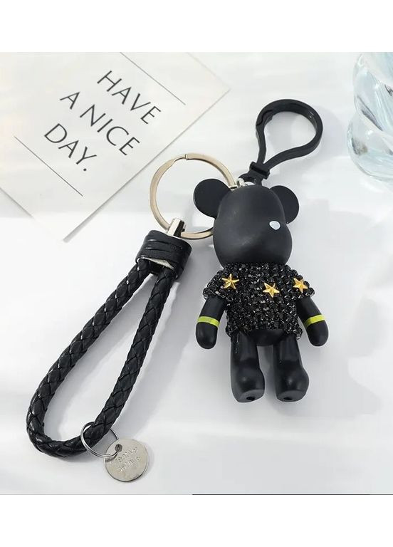 Медведь в камнях с плетеным кожаным ремешком No Brand (292260786)