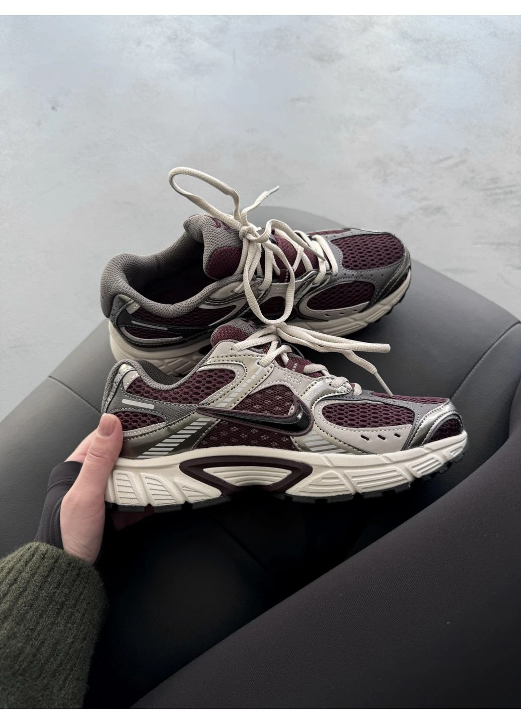 Сірі літні кросівки nike v5 rnr burgundy/grey найк в5 сірі No Brand
