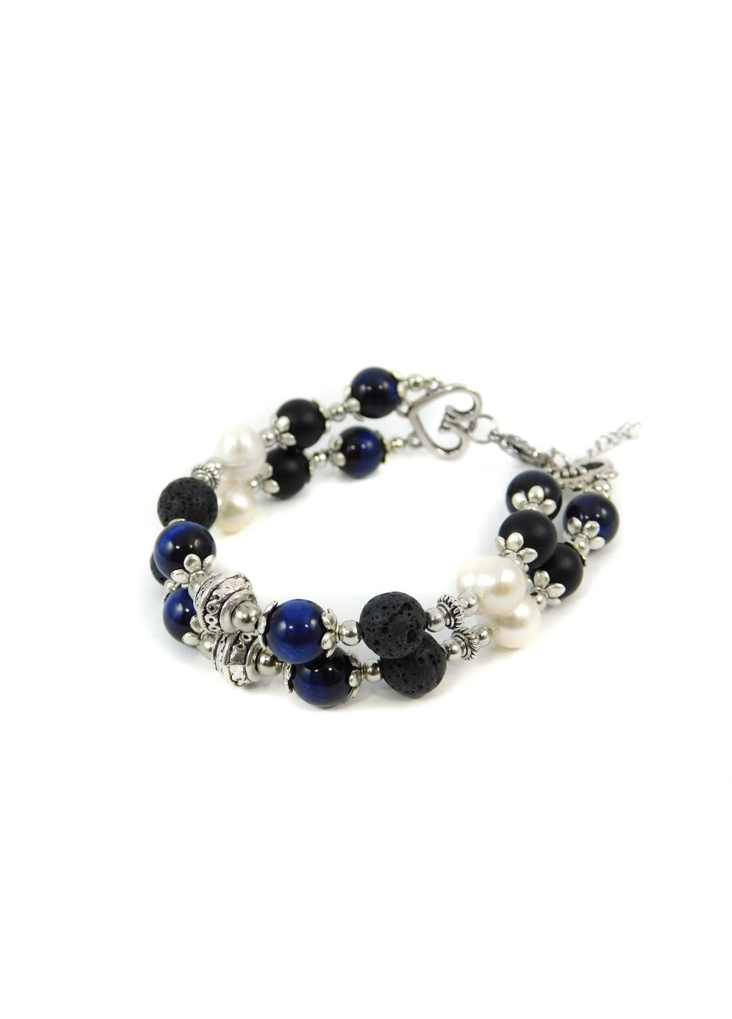 Браслет "Гуцульські мотиви" Лава, Шунгіт, Тигрове око, Перли 14 Fursa fashion (322767017)