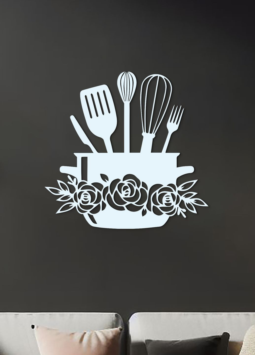 Сучасна картина на кухню, дерев'яний декор для дому "Каструля господині", декоративне панно 20х20 см Woodyard (292013464)