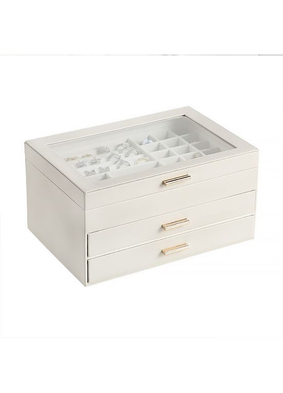 Шкатулка SP-01223 для украшений и ювелирных изделий трехуровневая 26,5*18*13,5 см White Casegrace (360456809)