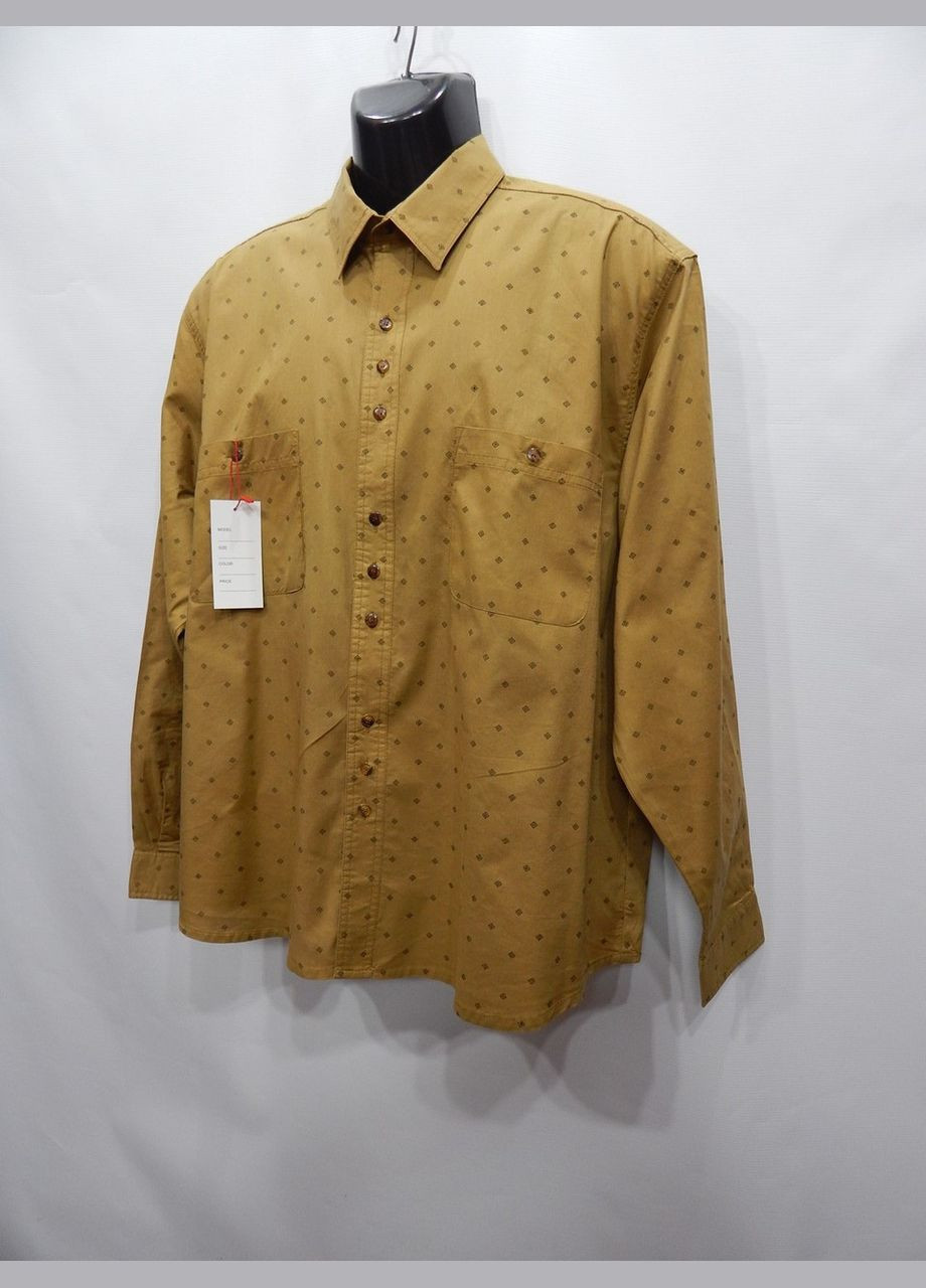 Оливковковая (хаки) повседневный рубашка с геометрическим узором No Brand