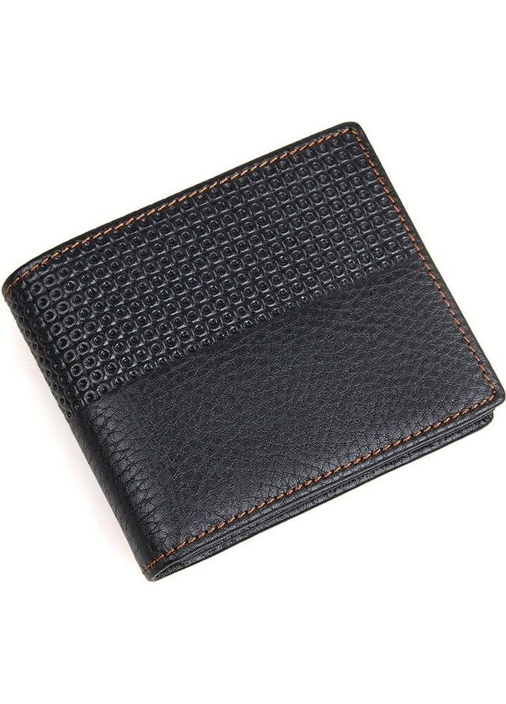 Чоловічий шкіряний гаманець з мереживним тісненням та відділенням на блискавці чорний (sku_14452) No Brand (327820086)