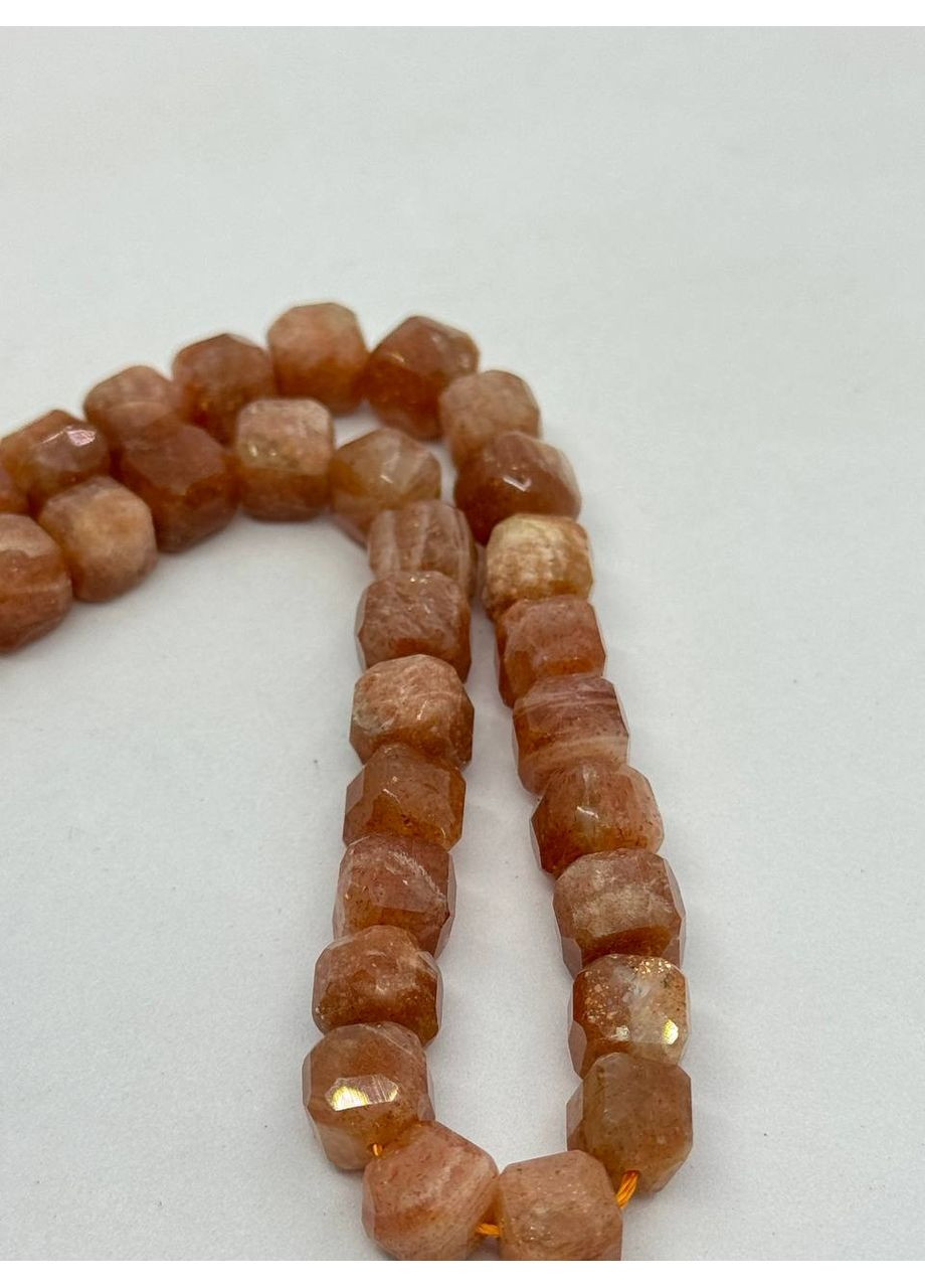 Сонячний камінь на нитці без застібки 8*8 мм 40 см Коричневий No Brand (363829923)