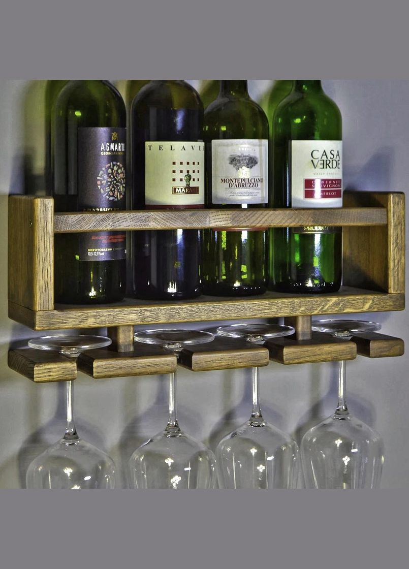 Настінна винна полиця з дерева Кіото мускат (ПНК-000207) No Brand (327423514)