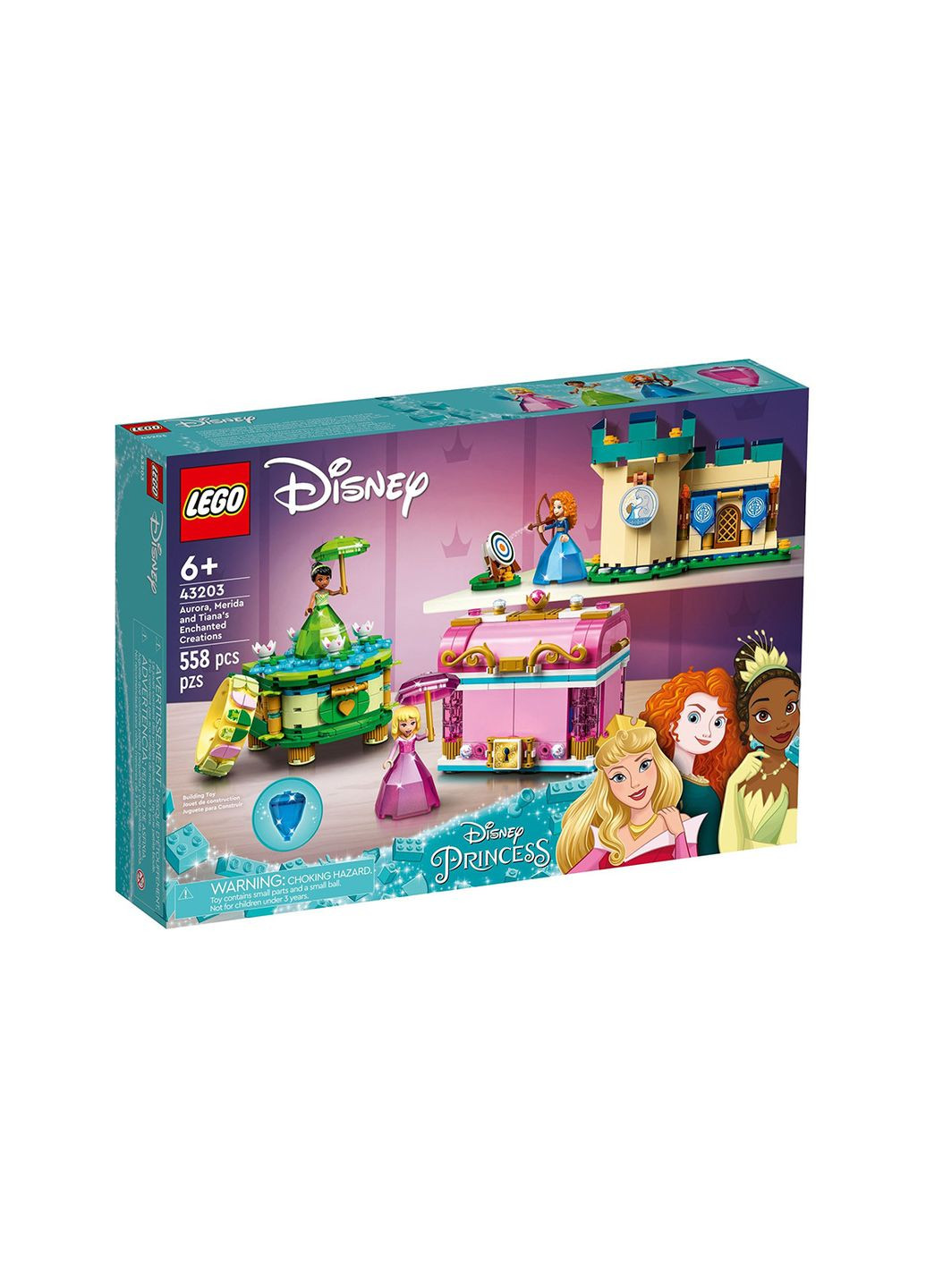 Disney Princess Очаровательные творения Авроры, Мериды и Тианы 558 деталей (43203) Lego (304055590)