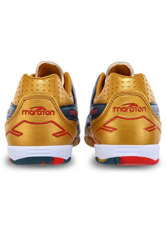 Цветные обувь для футзала мужская mar-210671 темно-синий-золотой (57446009) Maraton