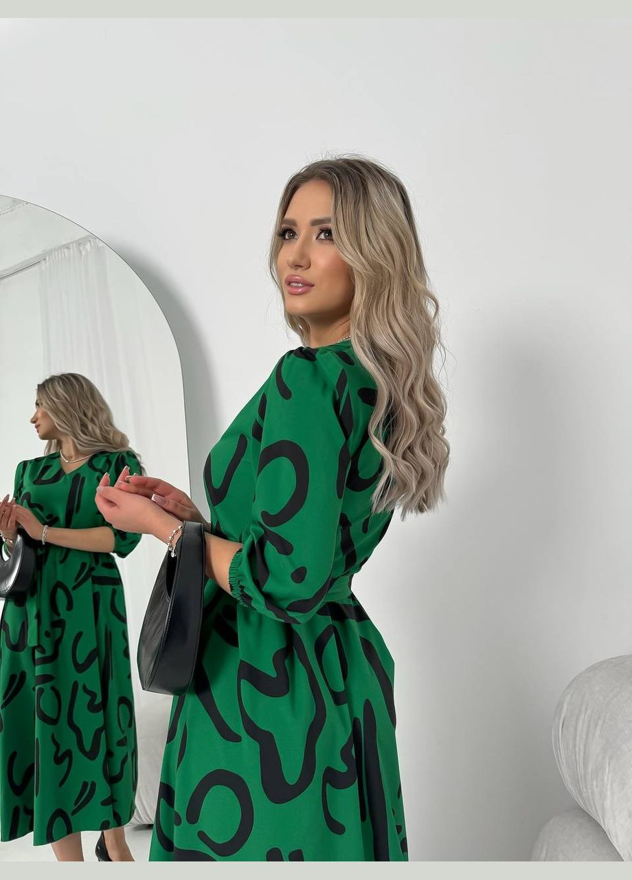 Зеленое женское платье из шелкового софта цвет зеленый р.42/44 454125 New Trend