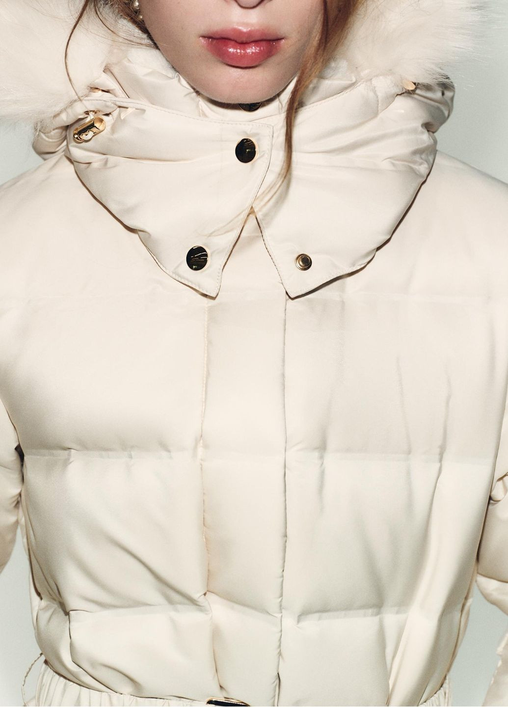 Молочный демисезонный Пуховик Zara