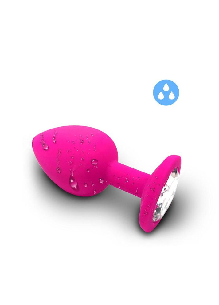 Анальна пробка з каменем силікон маленька Розмір S для новачків China (317747375)