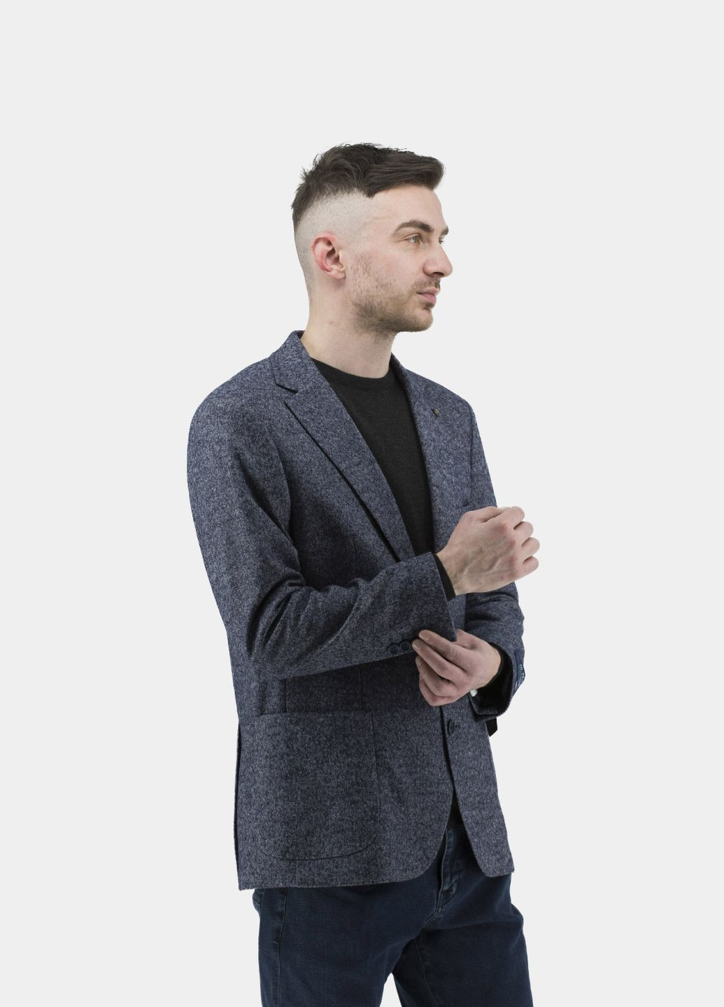 Чоловічий меланжевий піджак без підкладки з англійським коміром Avvenente (, ), 35595 No Brand (331785341)