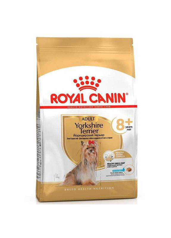 Сухий корм Yorkshire Terrier Adult 8+ для дорослих собак породи йоркширський тер'єр старше 8 років 1,5 кг Royal Canin (290186982)
