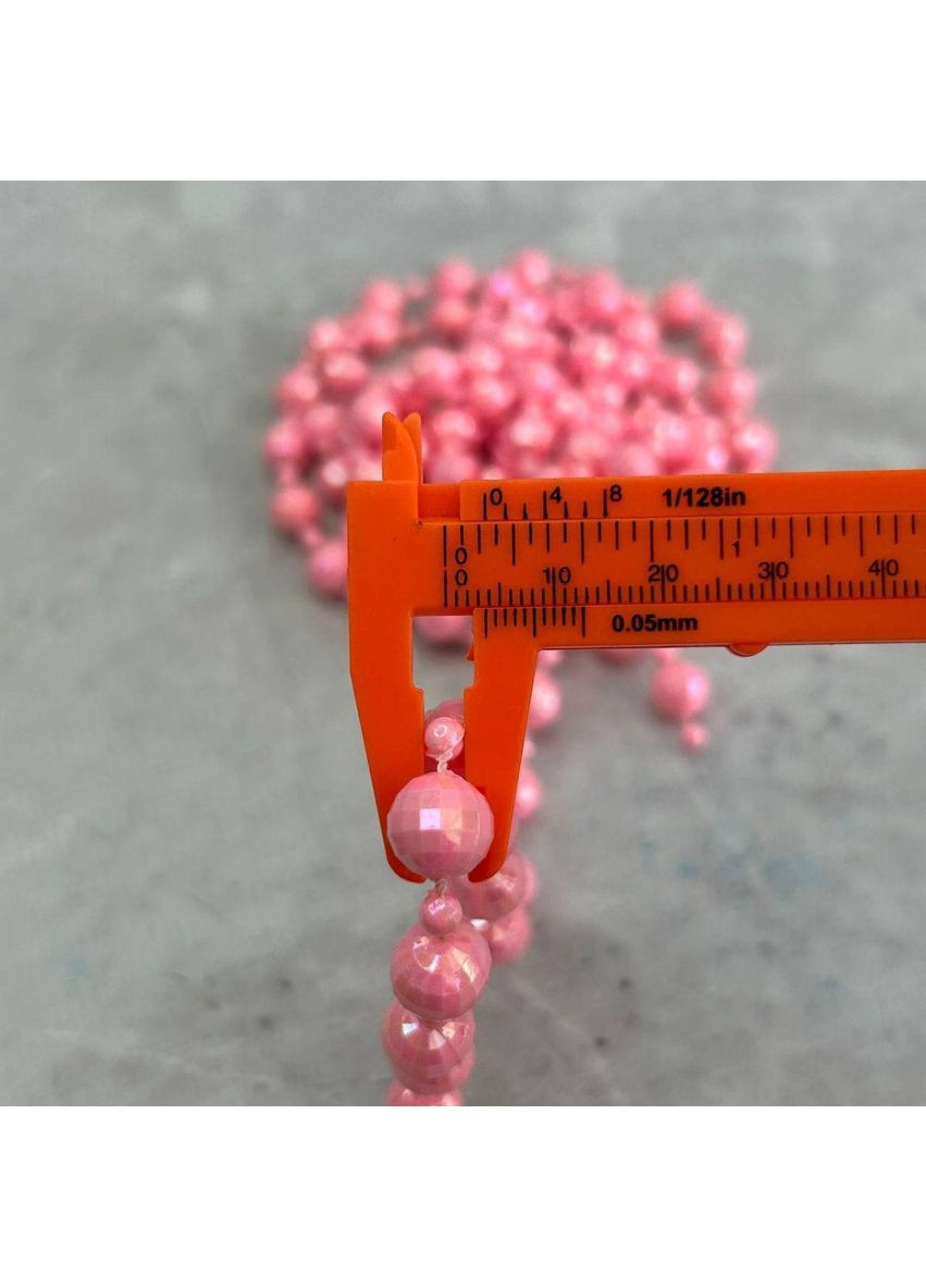Намистини пластикові на нитці Ø 4 і 9 мм - 90 см рожевий з АВ Plus-plus (354796909)