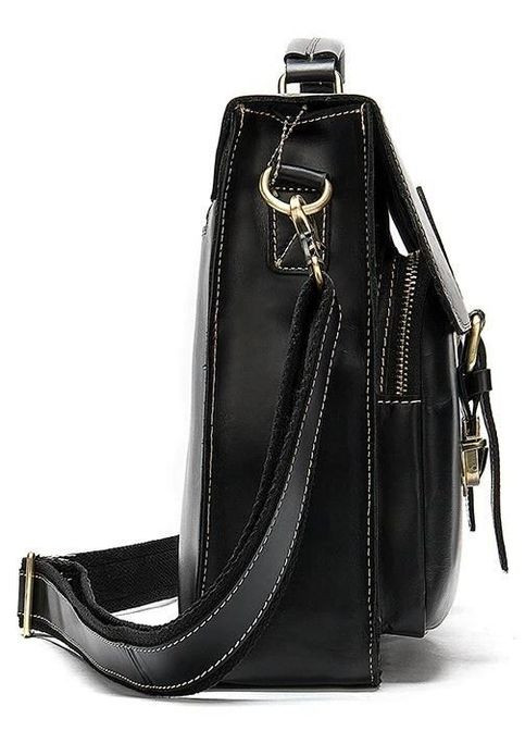 Чоловічий портфель із натуральної шкіри для документів через плече Vintage чорний (sku_14878) No Brand (330012728)