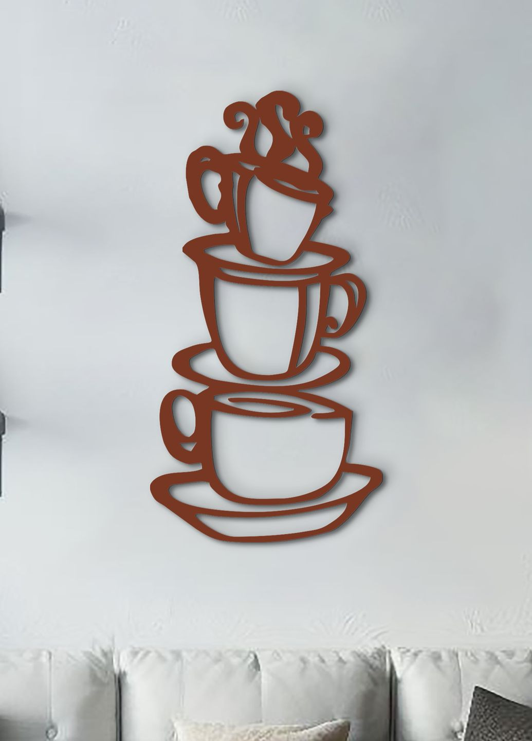 Сучасна картина на кухню, декоративне панно з дерева "Добра кава ", стиль мінімалізм 30х15 см Woodyard (291842977)