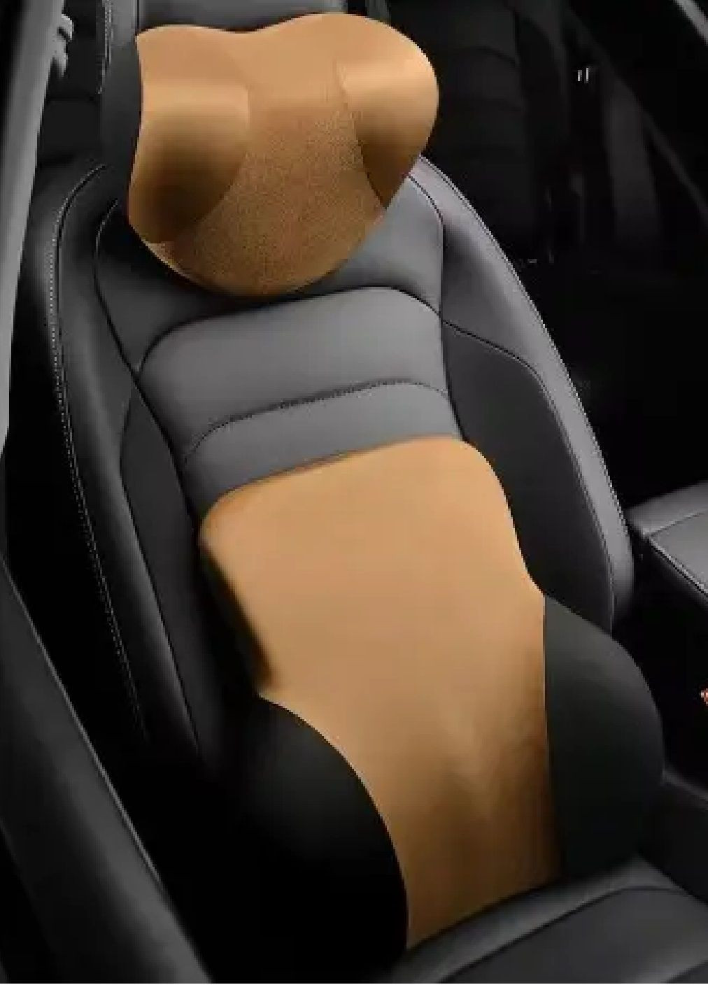 Комплект набір подушок для спини шиї на автокрісло сидіння в машину автомобіль з піною пам'яті (477480-Prob) Коричневий Unbranded (297509314)