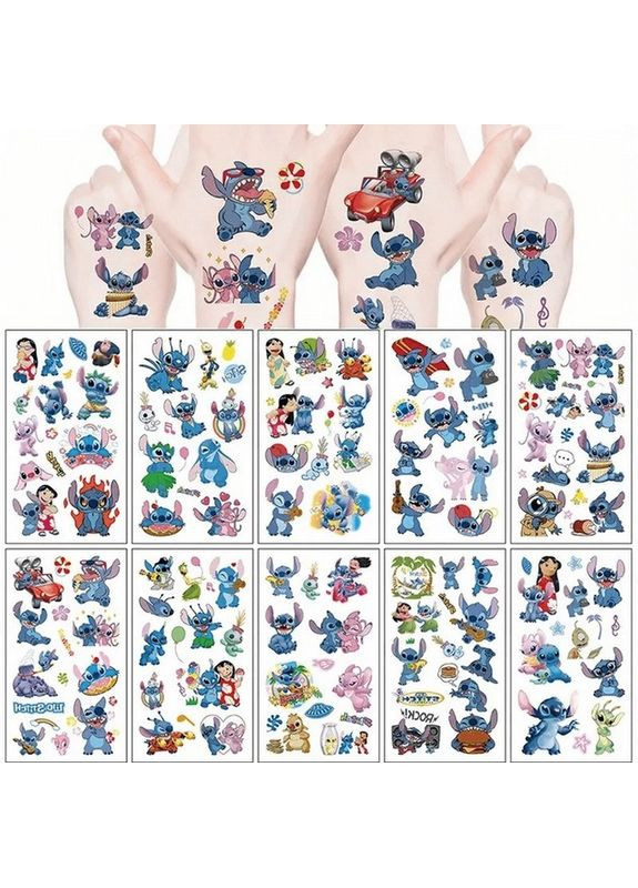 Детские временные татуировки "Лило и Стич" lilo-stich-tattoo-10, 12х7 см Fresh Tattoo (369980696)