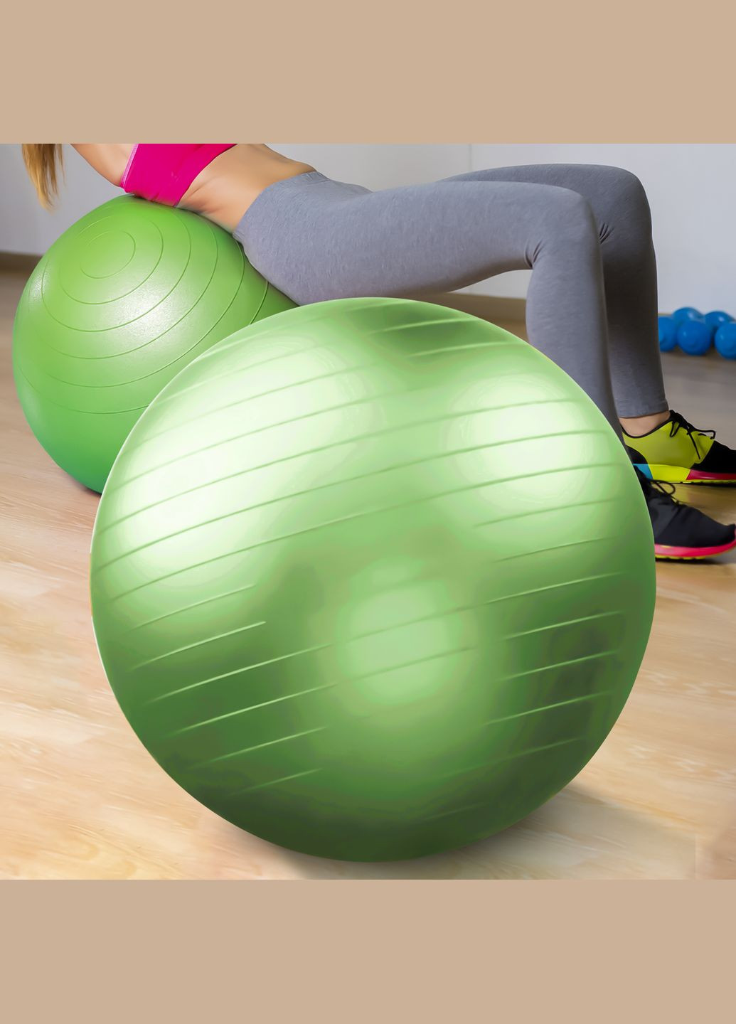 Надувний м'яч для фітнесу (фітбол) Yoga Bal 65 см Салатовий (HA-330) No Brand (349824444)