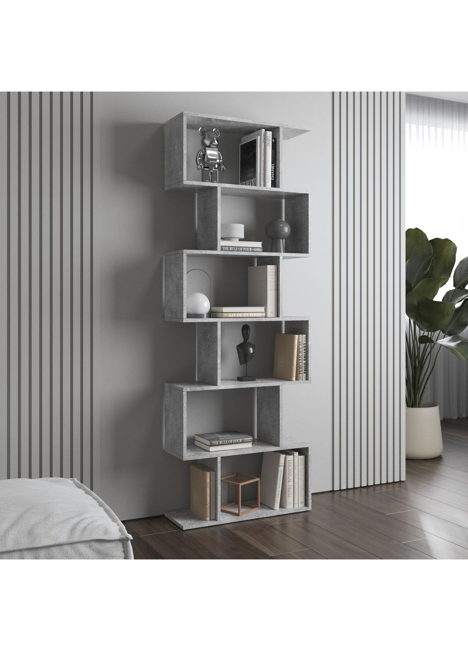 Стеллаж для книг и декора на 6 полок из ламинированного ДСП 700x1940x240 (hm-56-bt) VAYS (363134864)