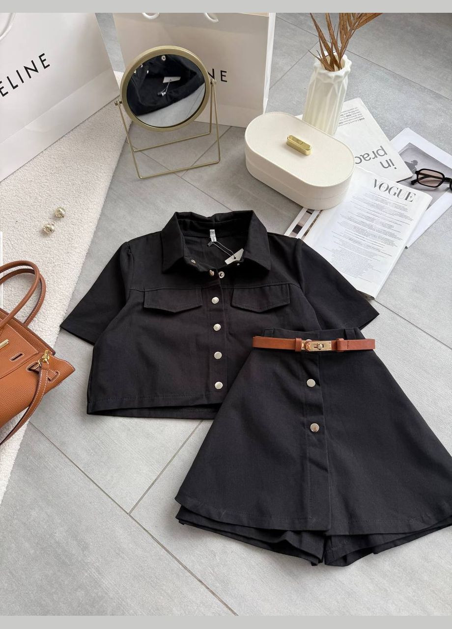 Стильний костюм укорочений піджак та спідниця-шорти Style Point (335418413)