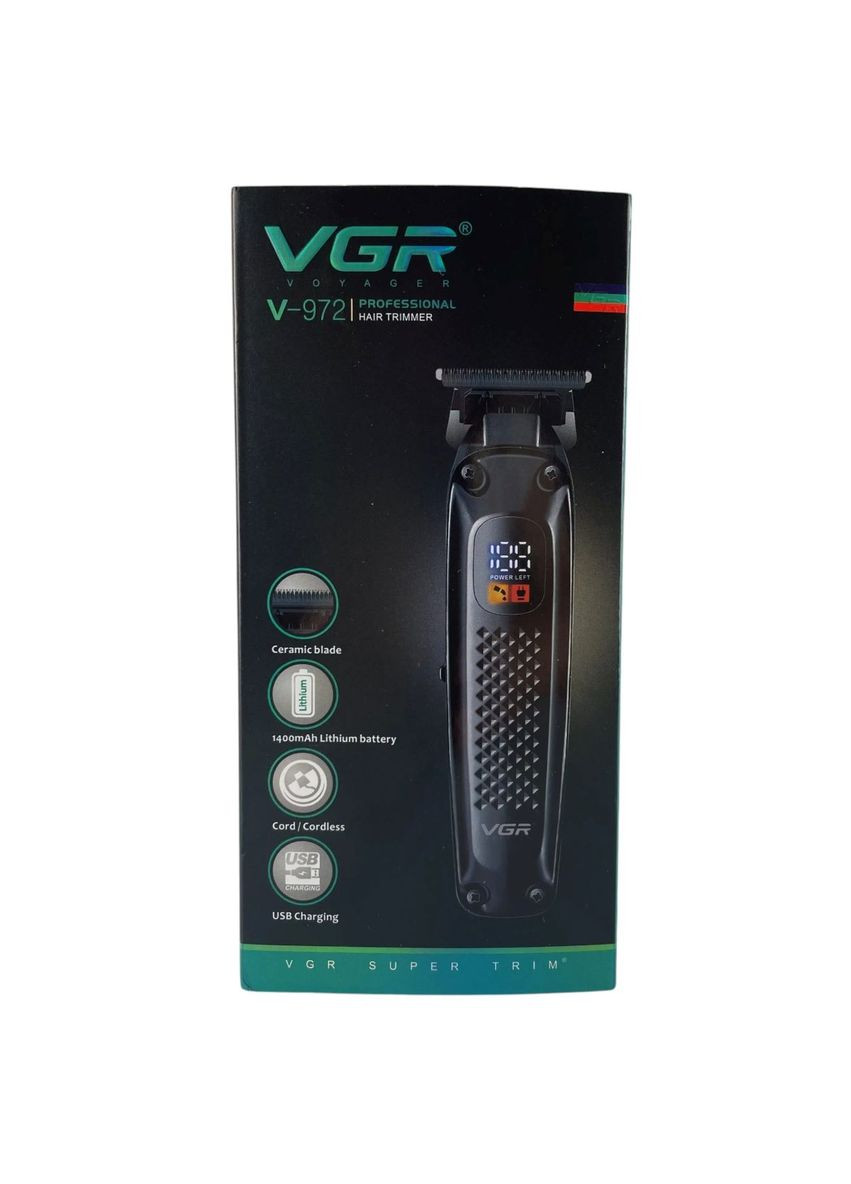 Триммер для стрижки V-972 аккумуляторный с насадками, VGR (361678532)