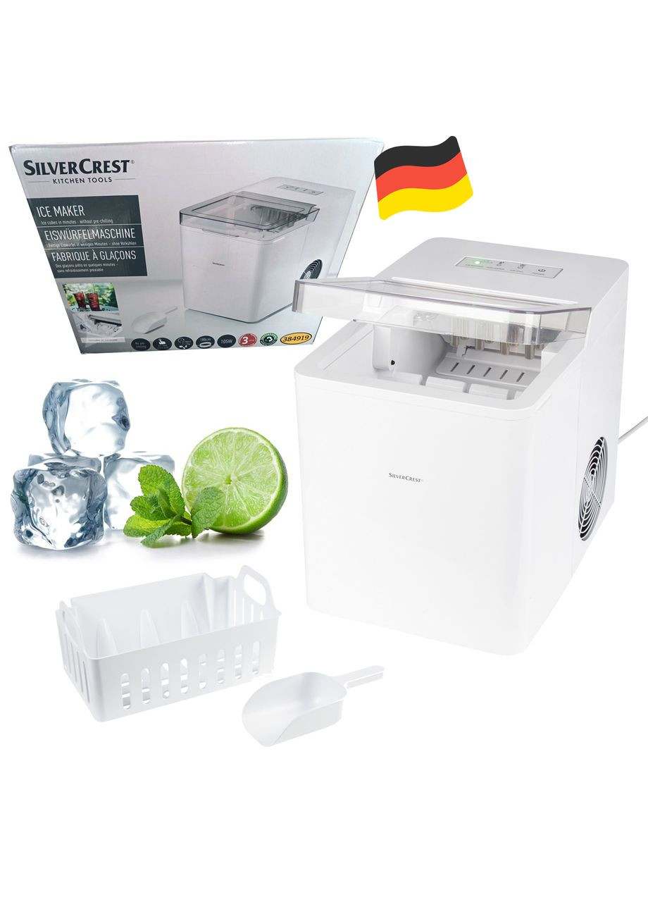 Льодогенератор, апарат машина для приготування льоду SilverCrest SEMK 105 B2 (105 Вт, 12 кг, Німеччина) Silver Crest (372473492)