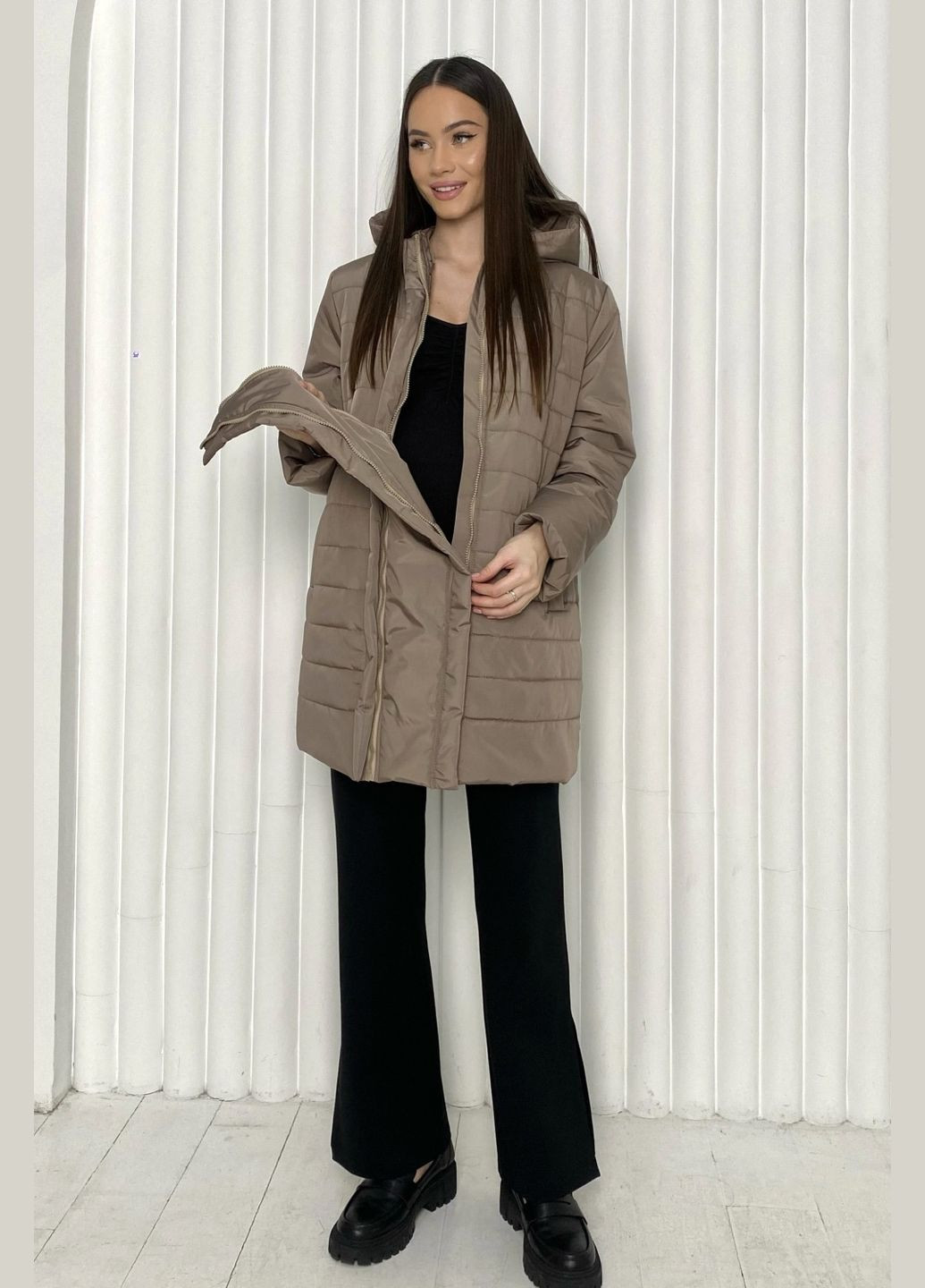 Темно-коричнева демісезонна куртка 2501 1163 Dianora