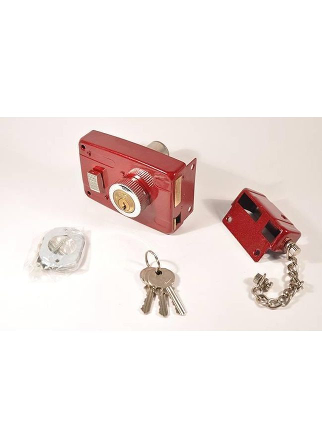 Замок накладний 14-04 червоний 101 No Brand (362492467)