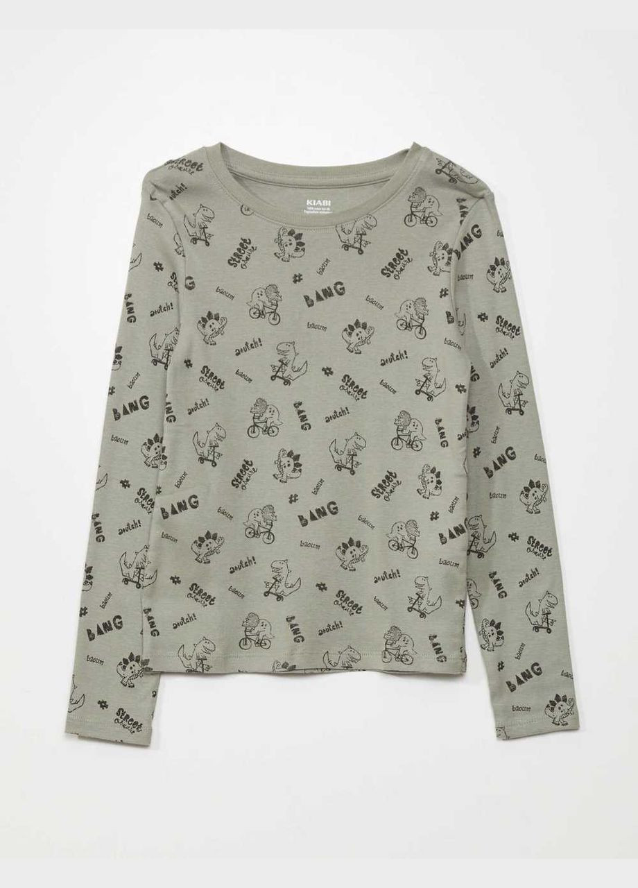 Лонгслів,темно-сірий-салатовий, Kiabi (314807711)