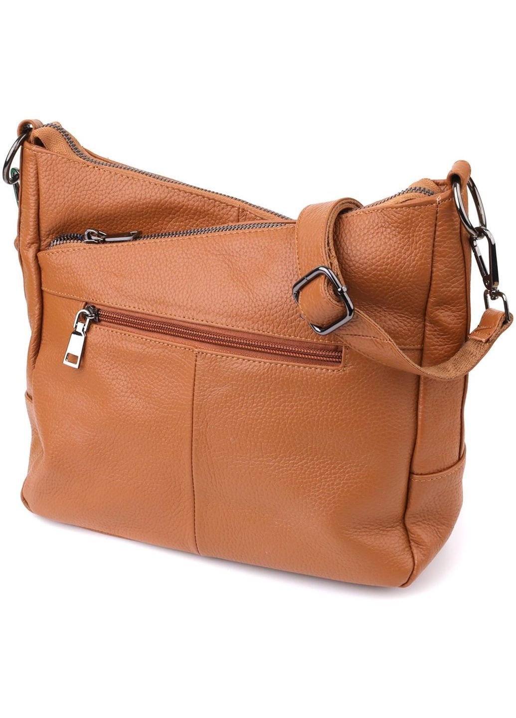 Сумка крос-боді на плече з натуральної шкіри середня жіноча Коричневий 40317 Vintage (361970392)