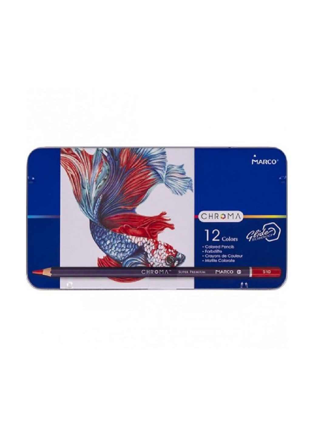 Набор карандашей "Chroma" 12 цветов в металлическом кейсе Marco (300841934)