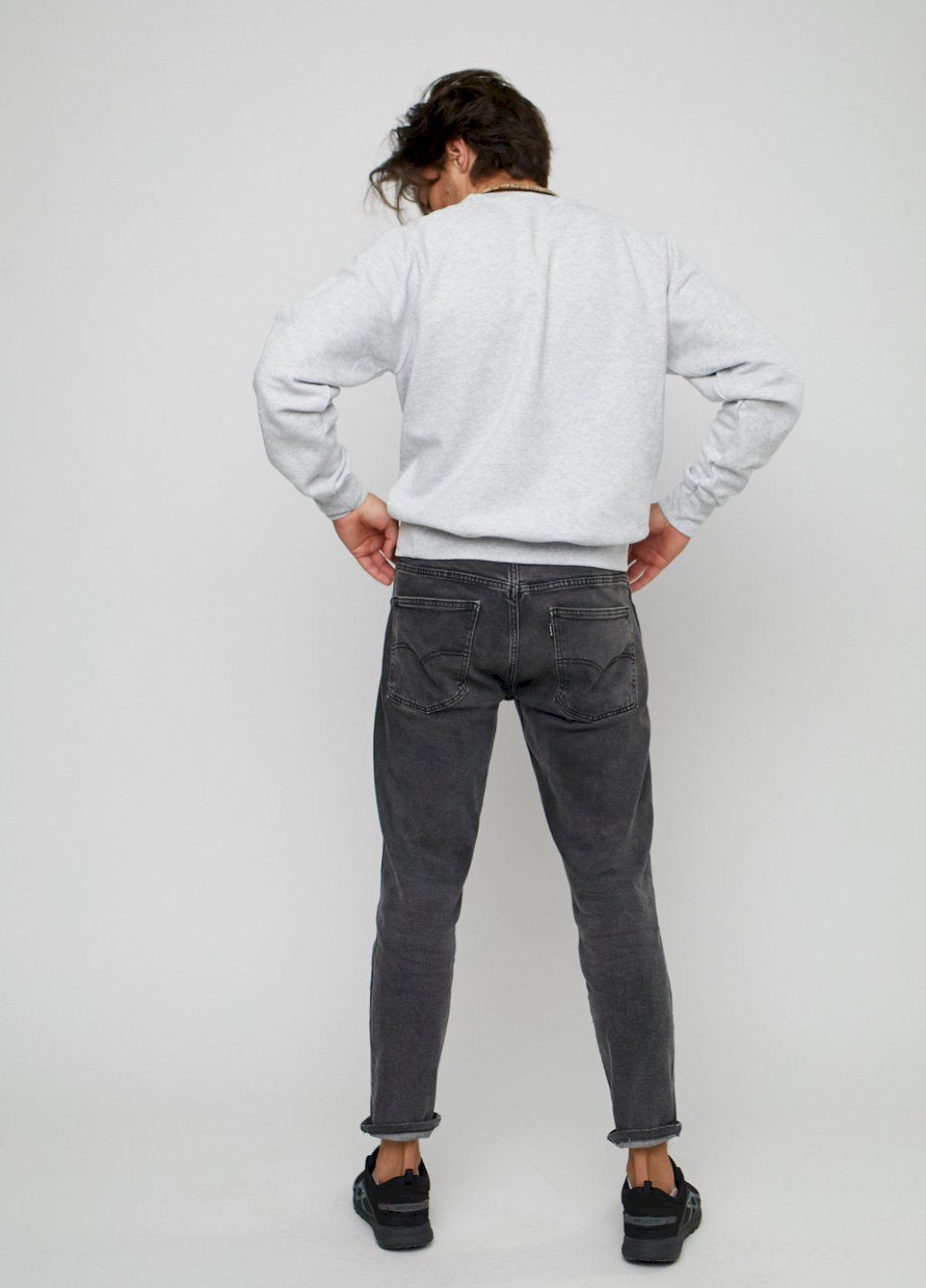 Серый свитшот мужской серый "fucktus" YAPPI рисунок (303772759)