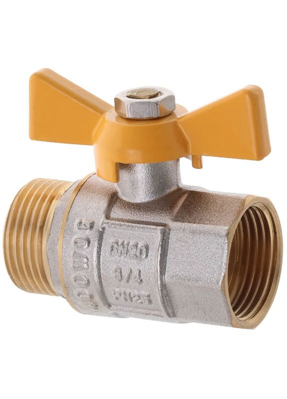 Кран кульовий WP607-20FMW-Y - 3/4" FMW ГШМ YELLOW, ручка "метелик" жовта (WP2892) WaterPRO (322005203)