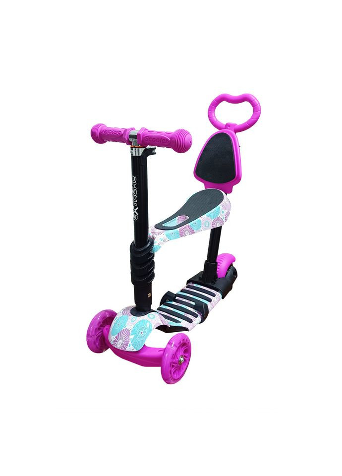 Детский самокат 4-х колесный 5 в 1 SC20482(Pink-1) колеса со светом Bambi (344391001)