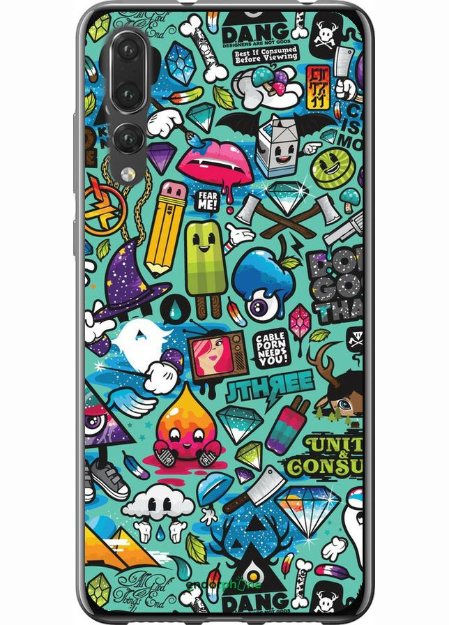 Чехол на Huawei P20 Pro Стикер бомбинг 1 "693t-1470-70447" Endorphone (330624481)