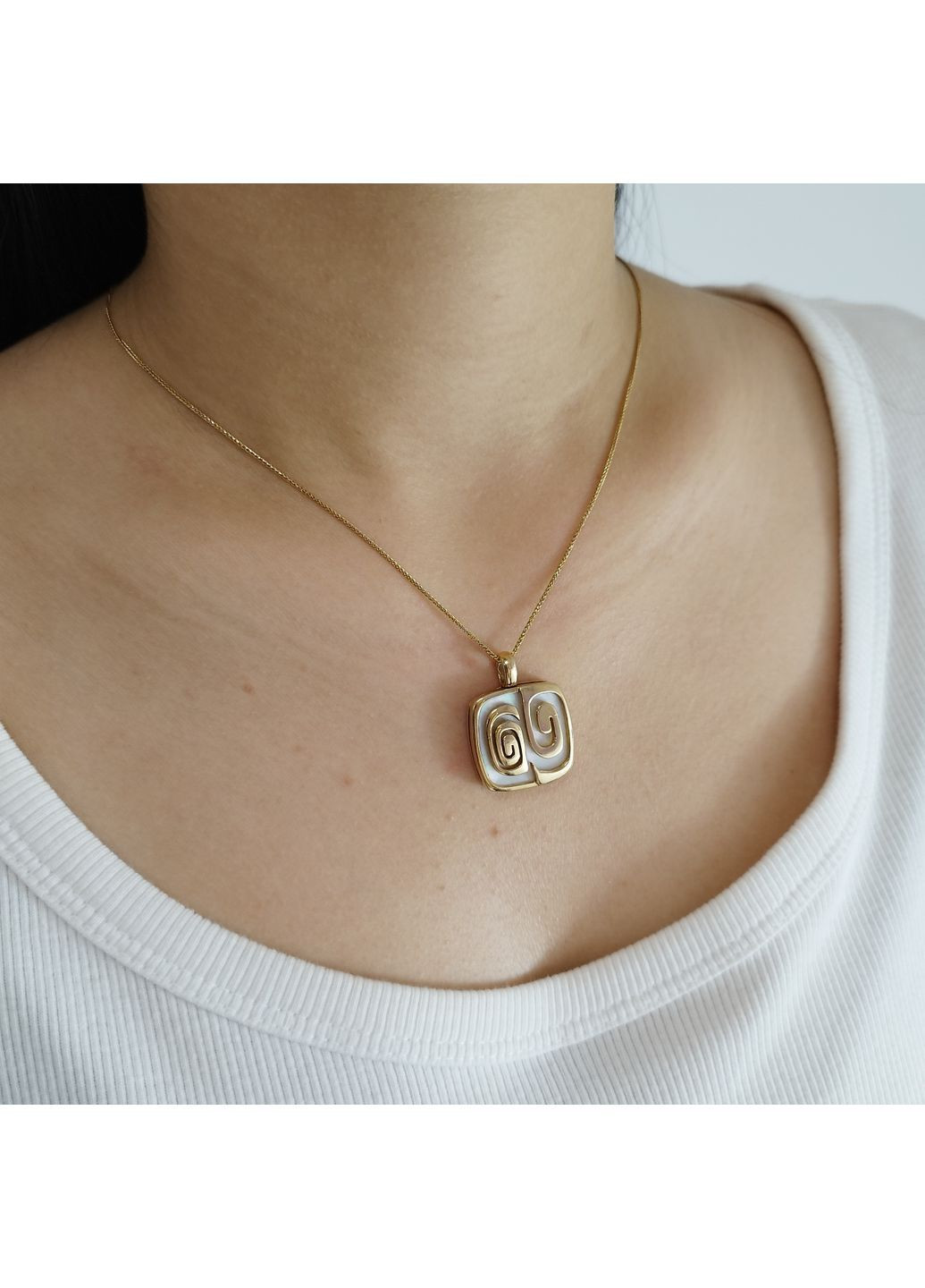 Подвеска золотая с перламутром 1ППрл No Brand Підвіска (370756211)