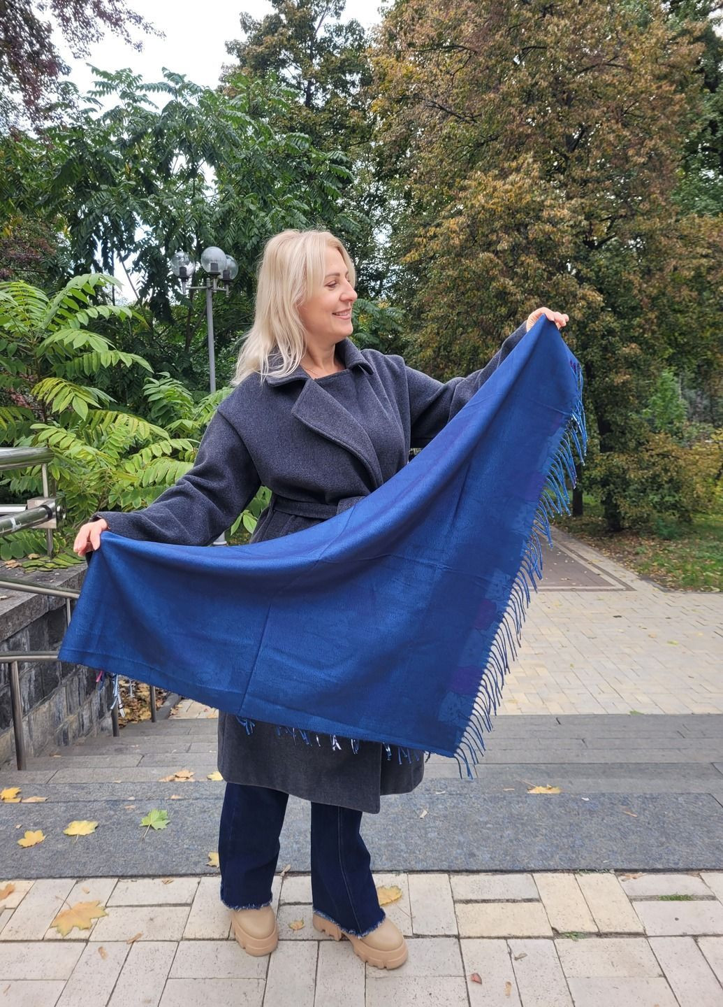 Жіноча двостороння хустка з принтом Котики No Brand (365658182)