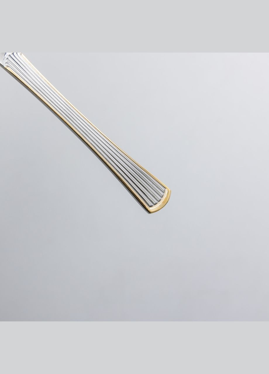 Набір столових ножів 6 штук ножі сервірувальні з нержавіючої сталі 22.5 см Срібло із золотим обрамленням HP-20-30 Yiwu (324305036)