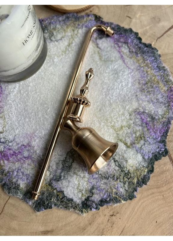 Гасник для свічок світло-золотий, металевий, 23 см, на дві сторони No Brand (351508509)