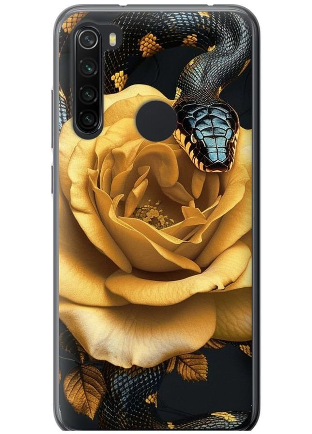 Силиконовый чехол 'Black snake and golden rose' для Endorphone Xiaomi Redmi Note 8 (286769331)