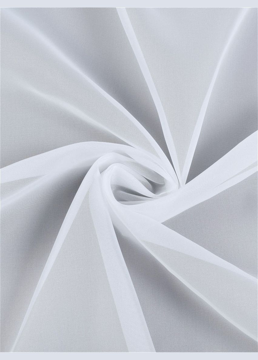 Тюль готовий пошитий білий однотонний шифон на тасьмі, 2.7 х 6м No Brand (316457645)