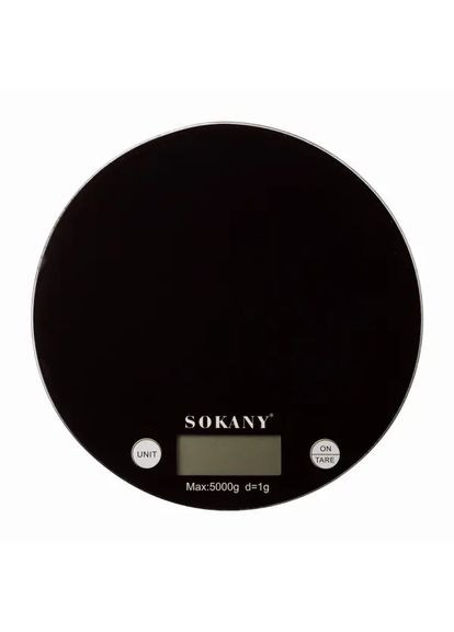 Ваги кухонні до 5 кг електронні для зважування продуктів настільні ваги без чаші на батарейках Чорний SK-19023B (A-047257) Sokany (371655222)
