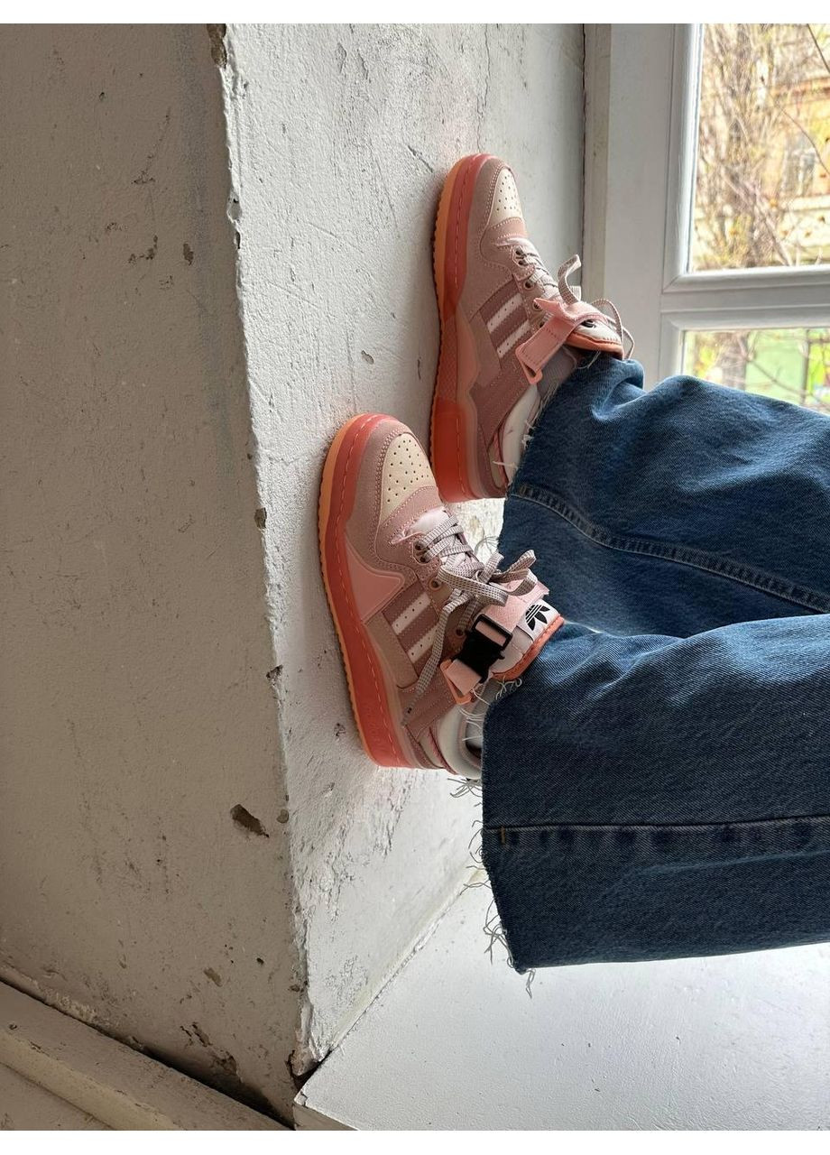 Помаранчеві Осінні кросівки чоловічі adidas forum low x bad bunny easter egg адідас форум No Brand