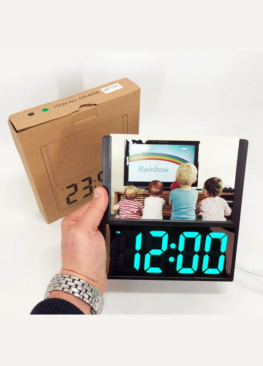 Настольные часы со светящимся циферблатом DS-6608, Зеркальные часы настольные, Умные JH-289 настольные часы No Brand (366238956)