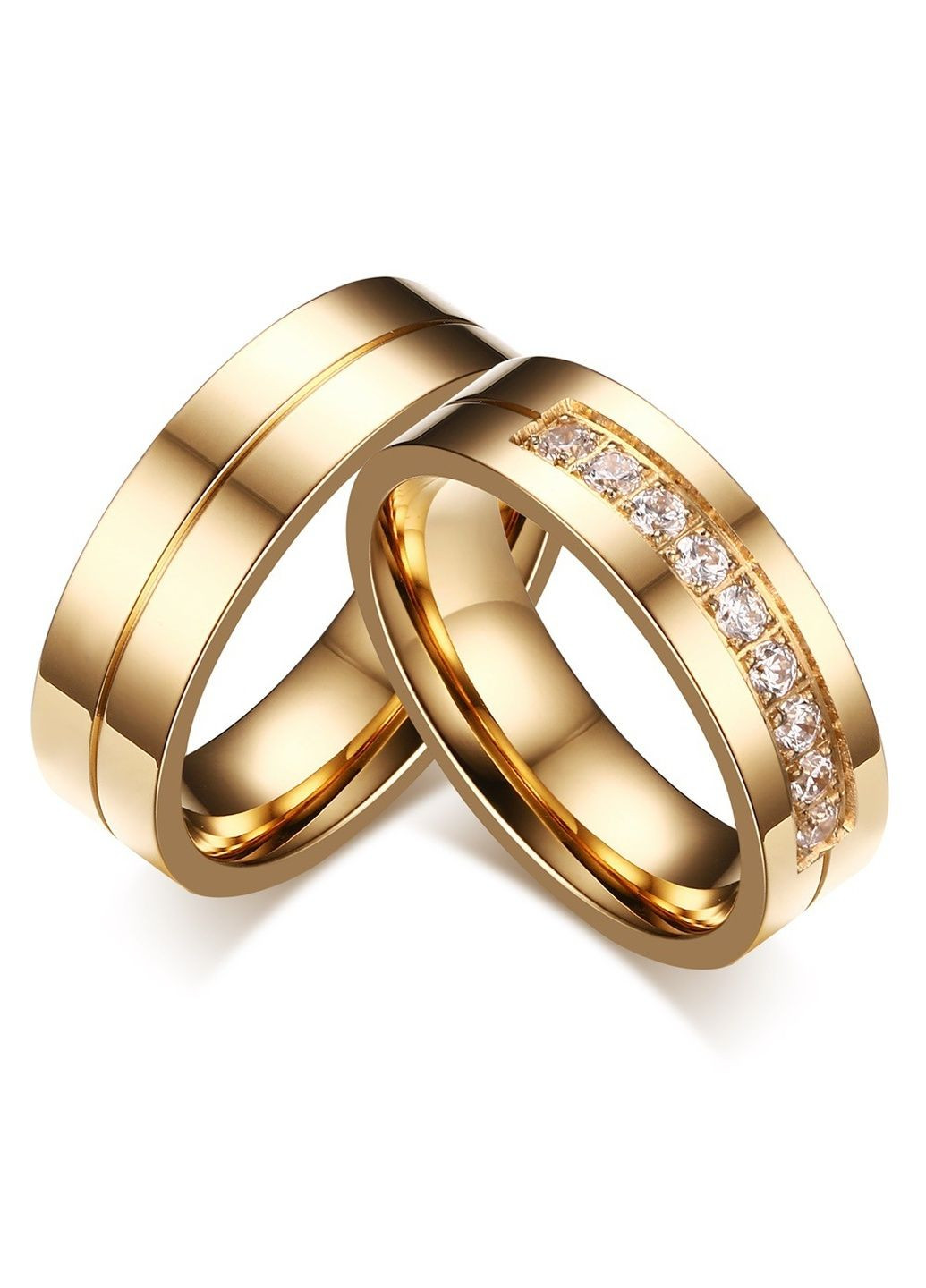 Парные кольца для влюбленных Все размеры, золотые кольца(цвет), обручальные кольца парные из медицинской стали No Brand парні каблучки (290253009)